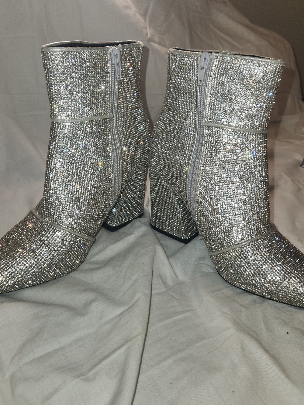 a new day Silver Rhinestone Ankle Booties 7